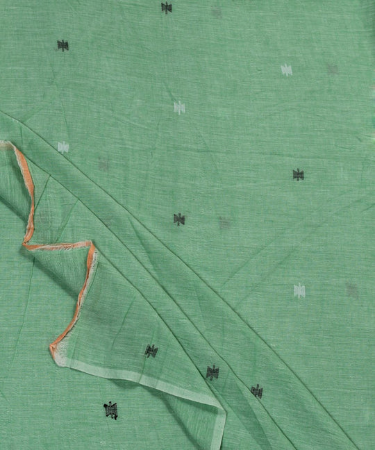 0.78m Handloom light green muslin jamdani fabric