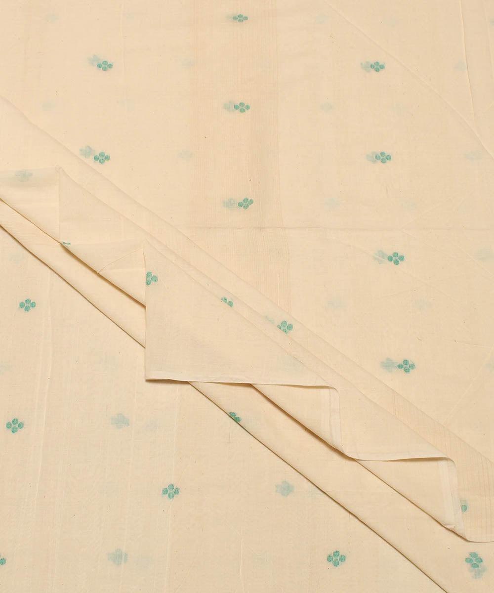 0.7m Cream handwoven muslin jamdani fabric