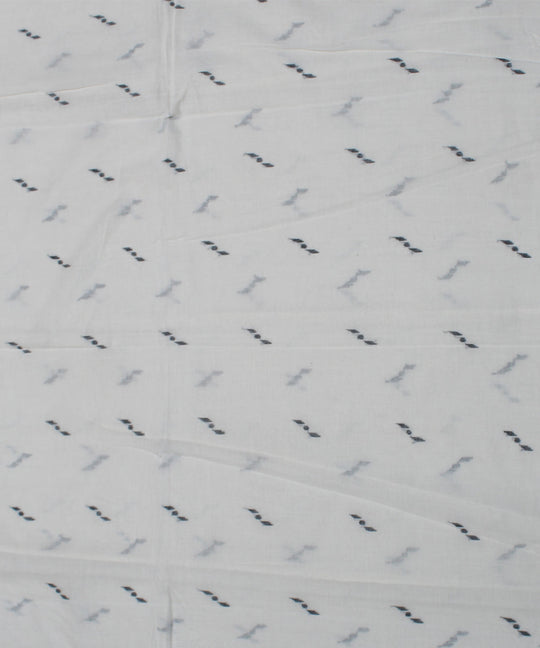 0.35m White black handwoven cotton jamdani fabric
