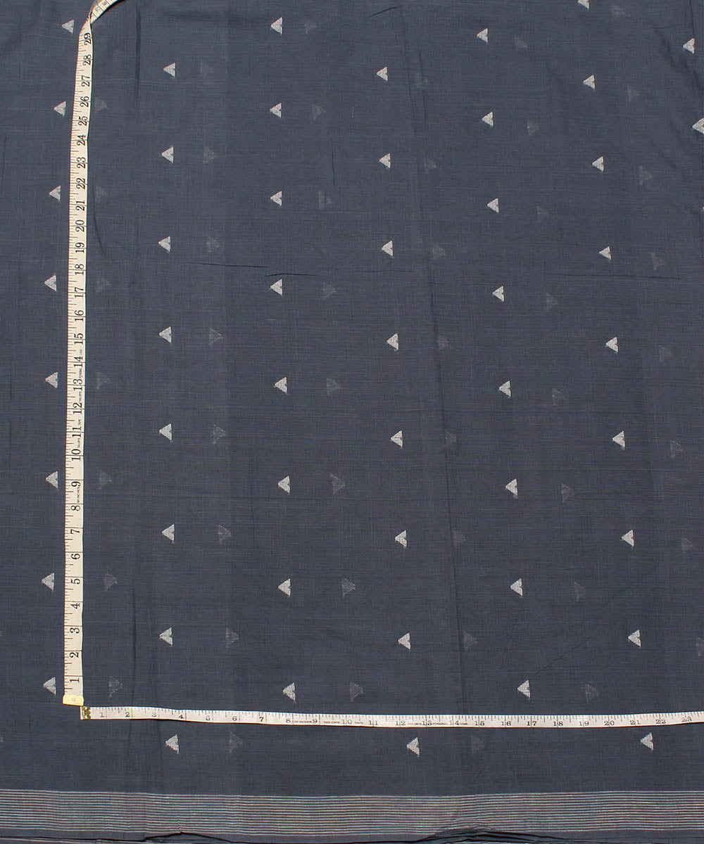 0.6m Dark grey handwoven muslin jamdani fabric