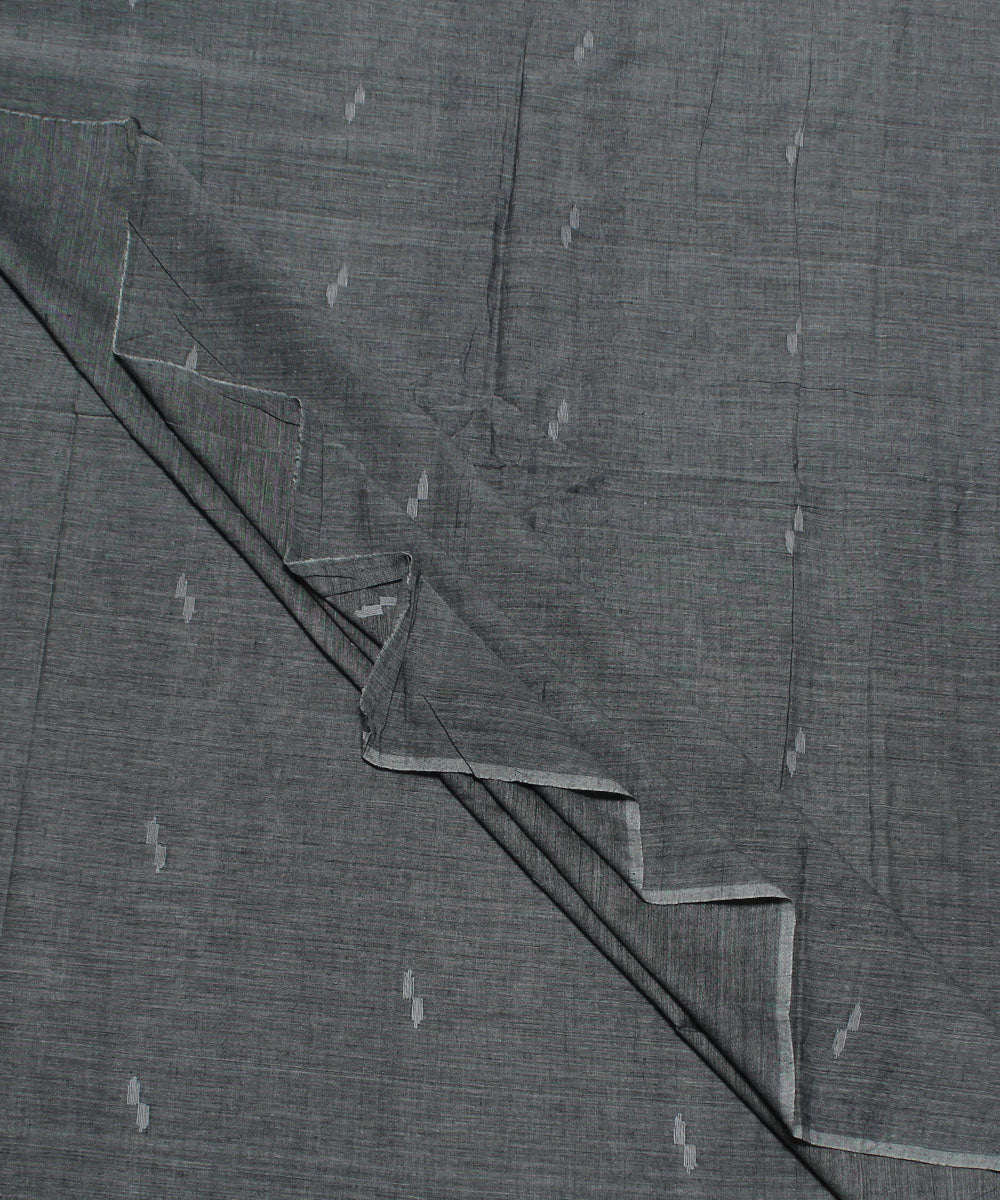 1.1m Grey white handwoven cotton jamdani fabric