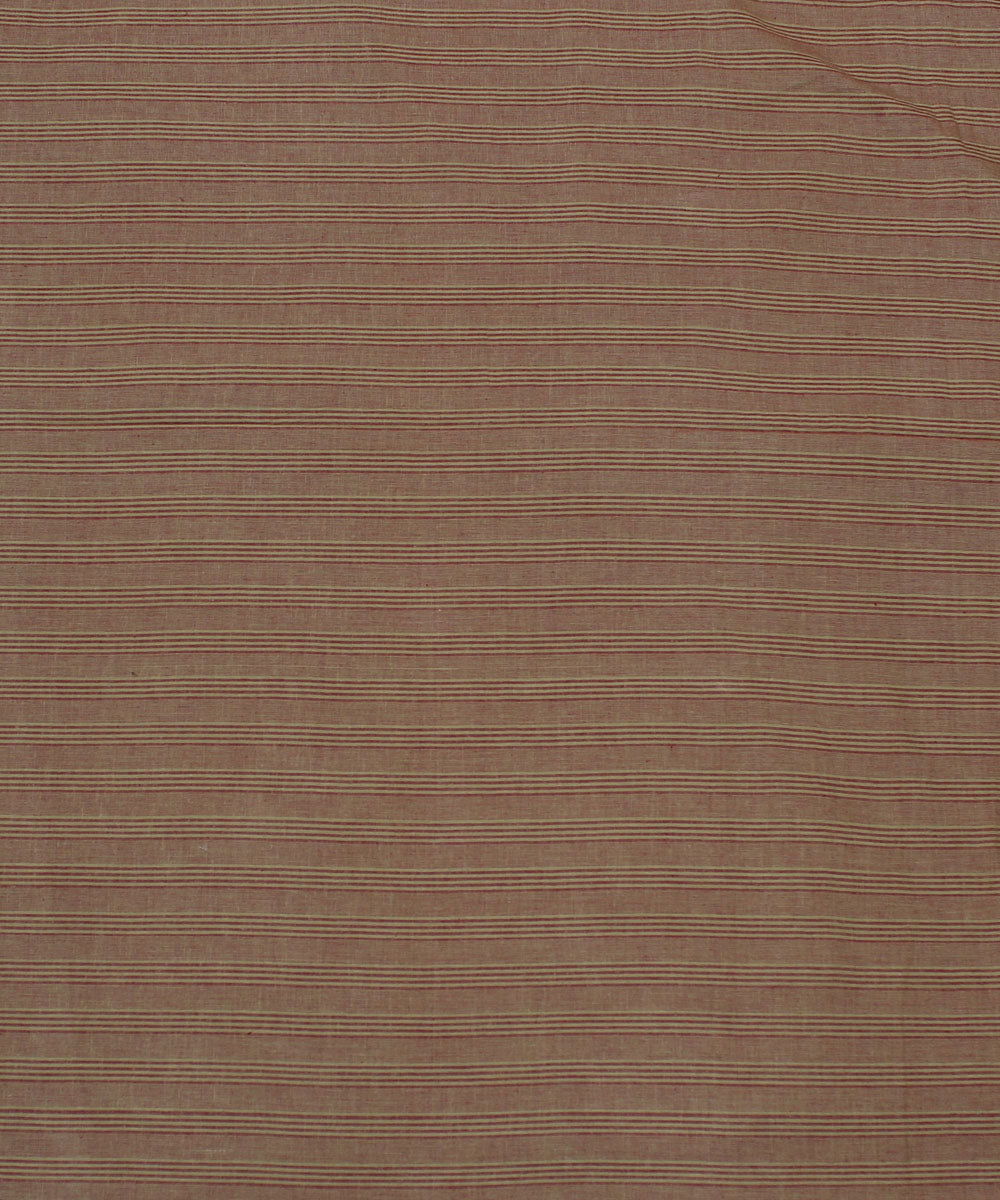 0.7m Beige and red stripes handwoven cotton fabric