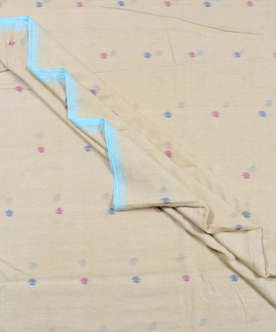 1.56m Cream handwoven cotton jamdani fabric