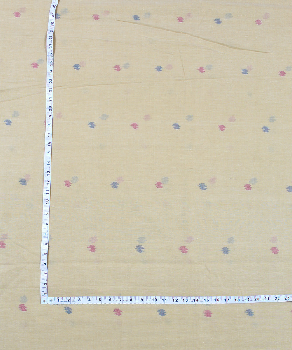 1.56m Cream handwoven cotton jamdani fabric