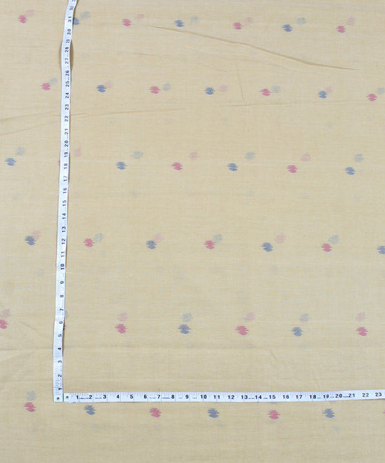 1.56m Cream handwoven cotton jamdani fabric