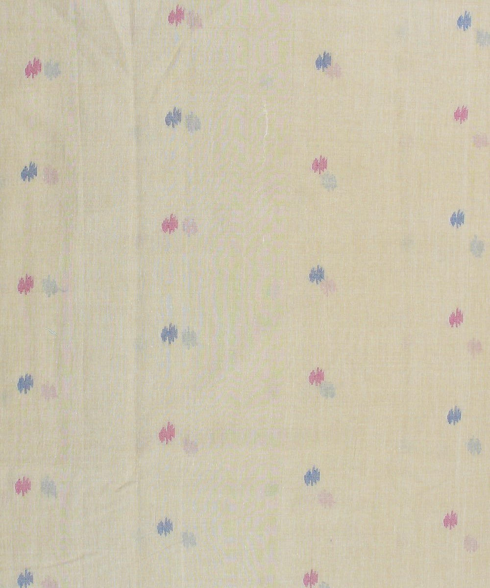1.56m Cream handwoven cotton jamdani fabric