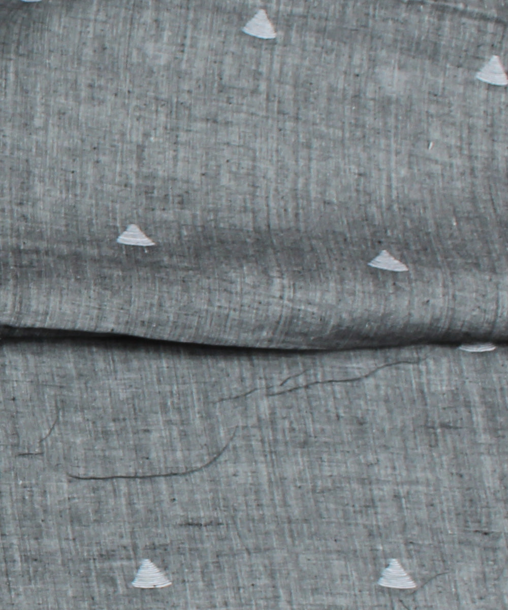 0.5m Grey handwoven cotton jamdani fabric