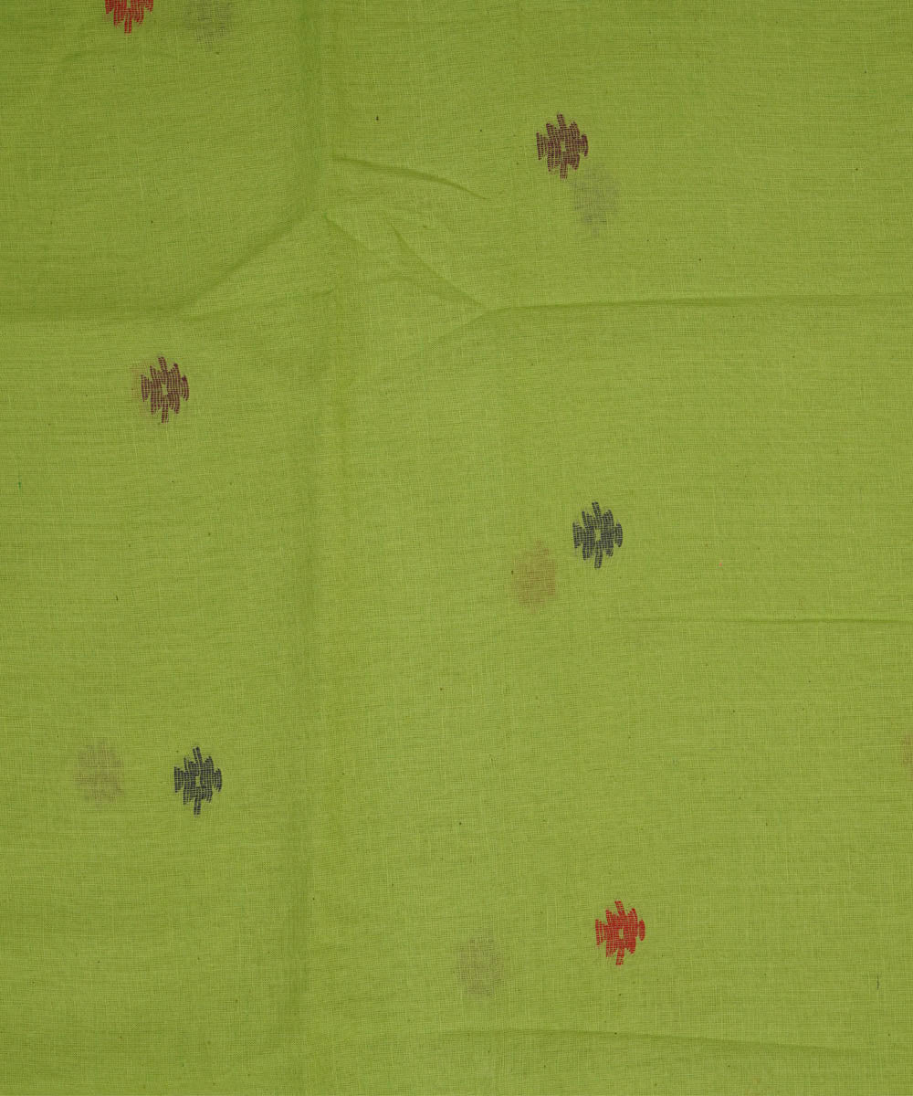 Light green handwoven bengal jamdani fabric
