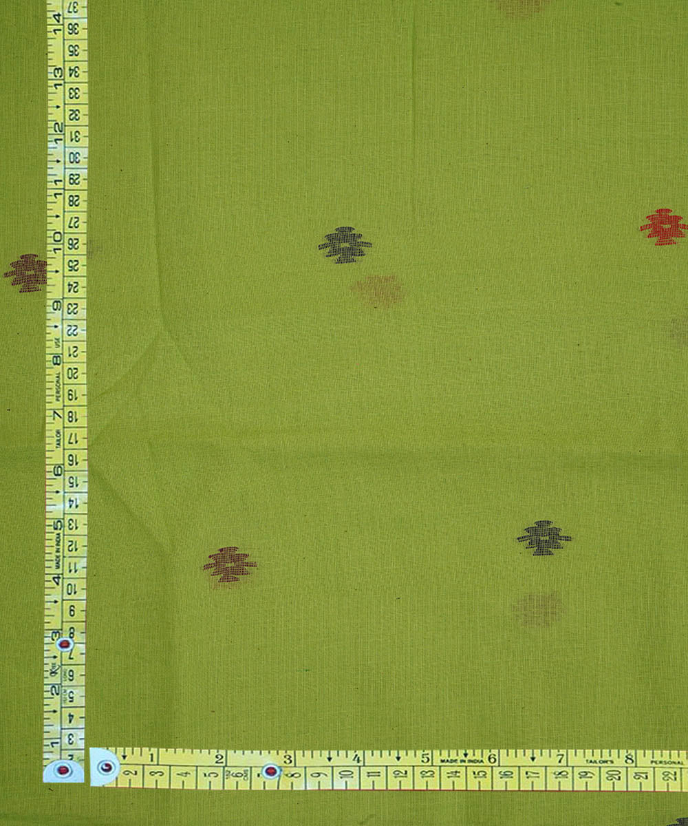 Light green handwoven bengal jamdani fabric