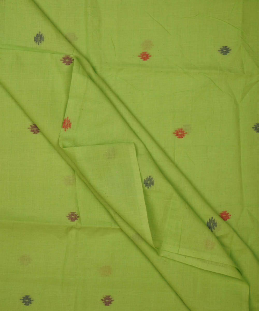 Light green handwoven bengal jamdani fabric