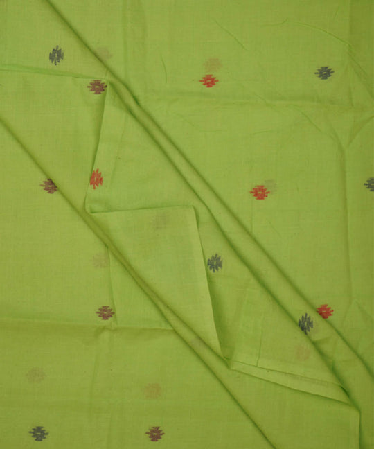 Light green handwoven bengal jamdani fabric