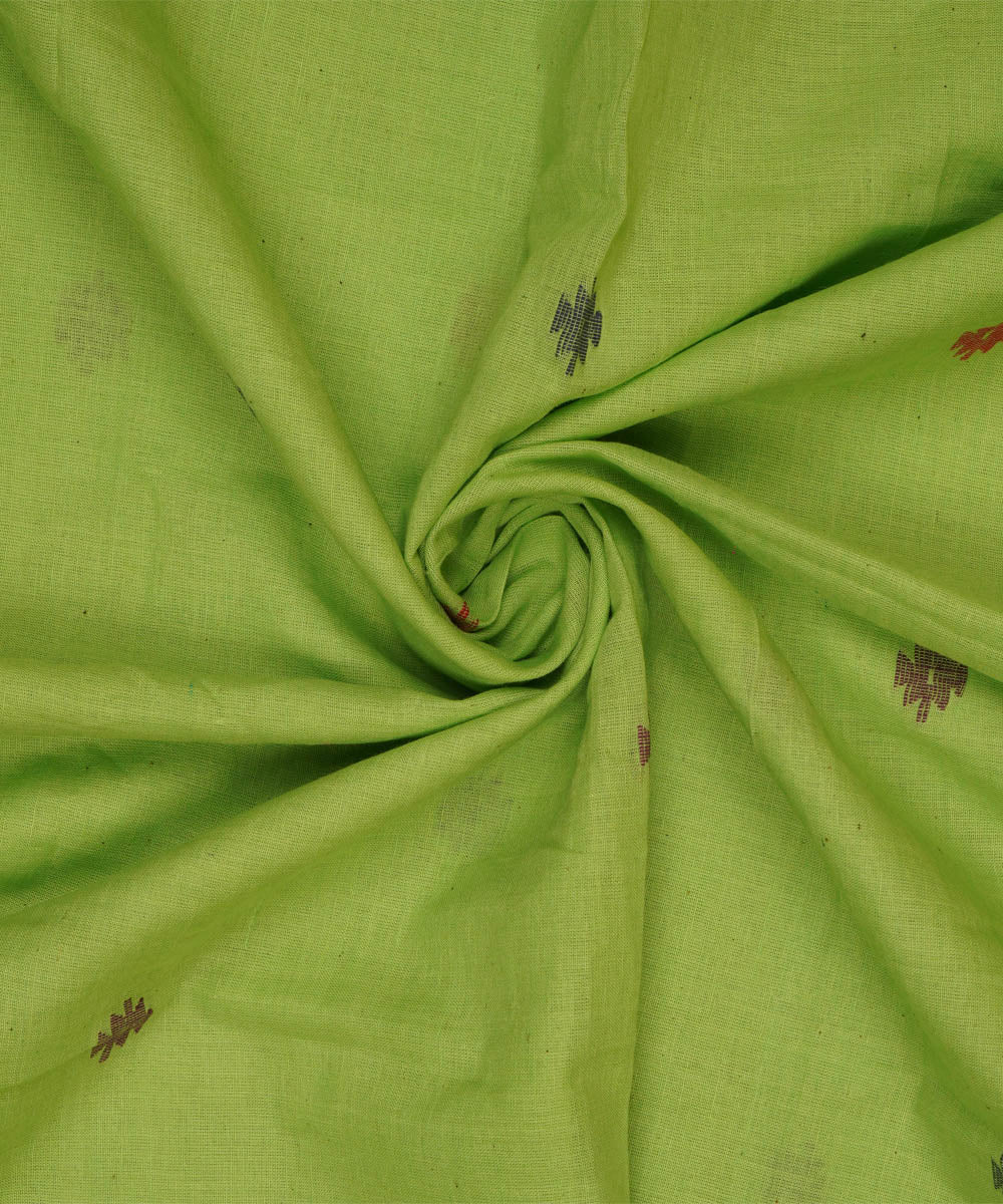 Light green handwoven bengal jamdani fabric