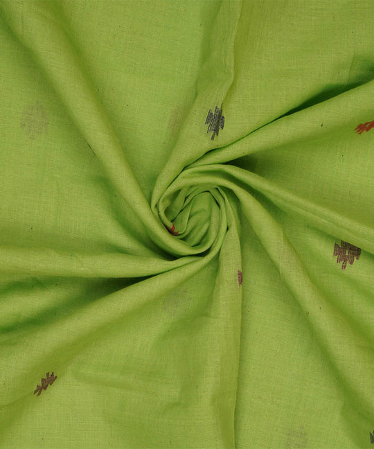 Light green handwoven bengal jamdani fabric