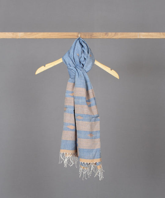 Powder blue jamdani stole