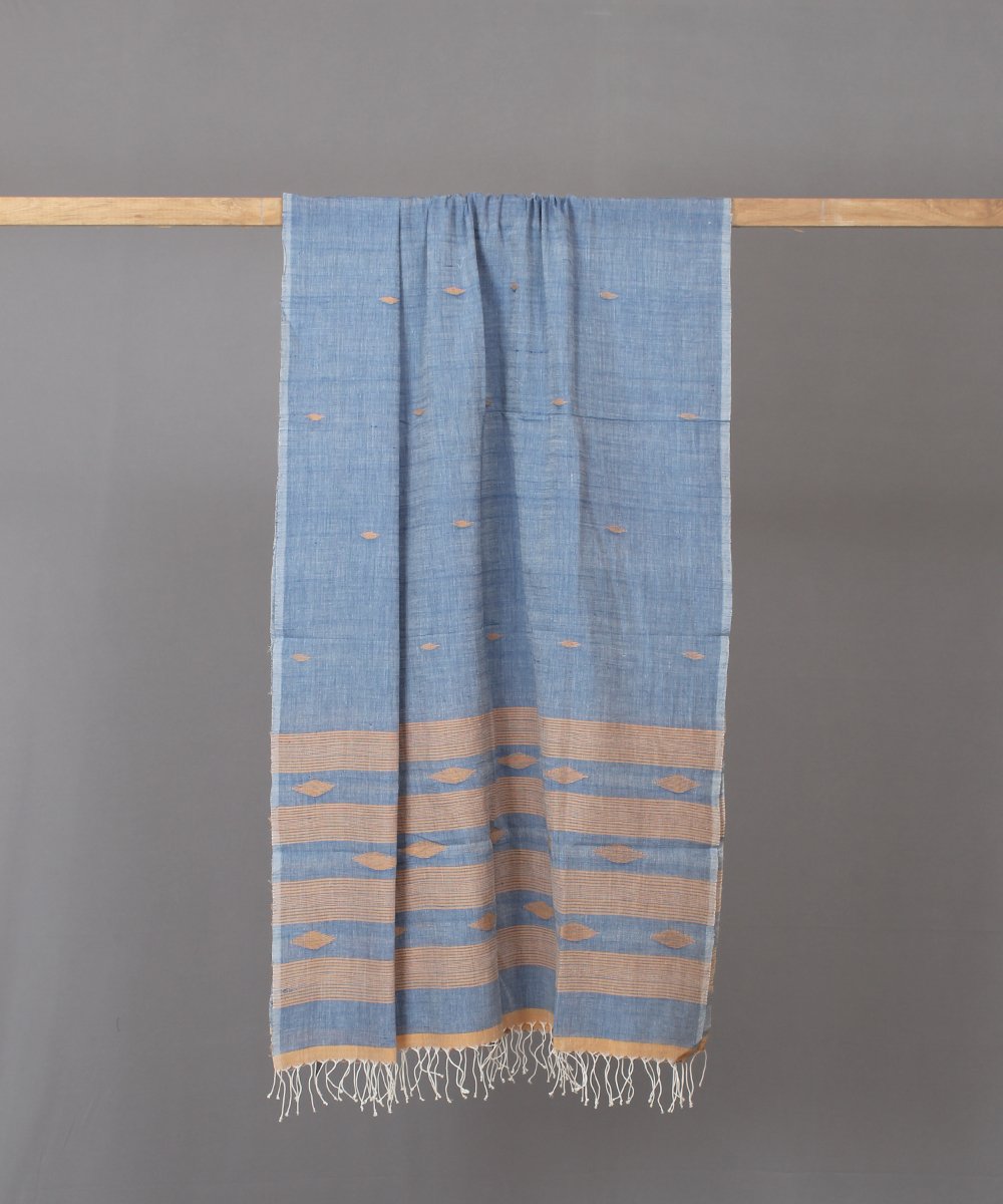 Powder blue jamdani stole