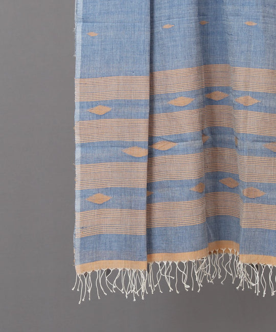 Powder blue jamdani stole
