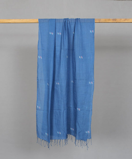 Cobalt blue jamdani muslin stole