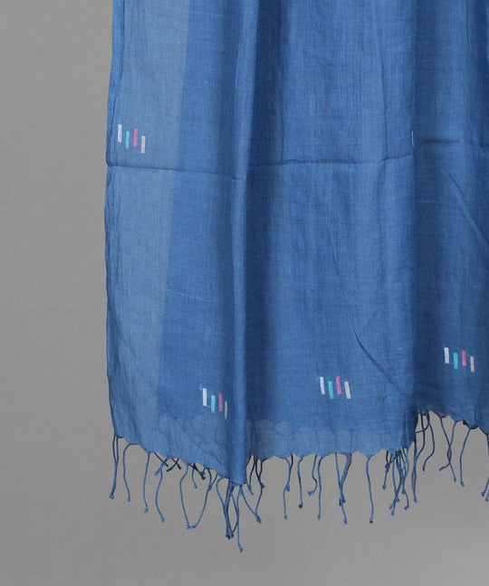 Cobalt blue jamdani muslin stole