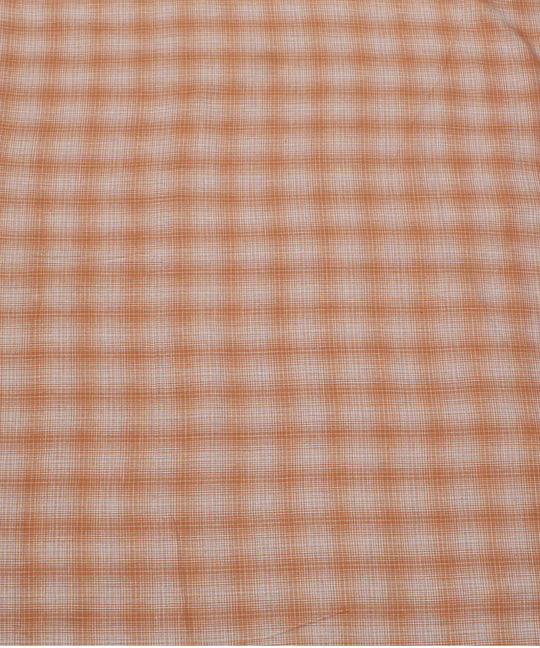 2.5m Orange white checks handwoven cotton kurta material