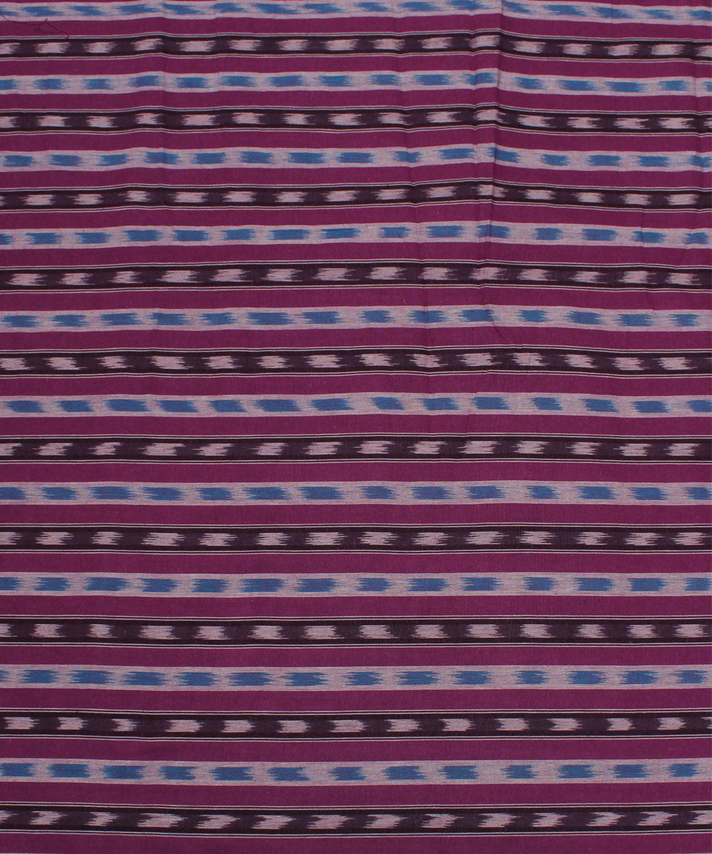 0.48m Purple multi stripes handwoven cotton pochampally fabric