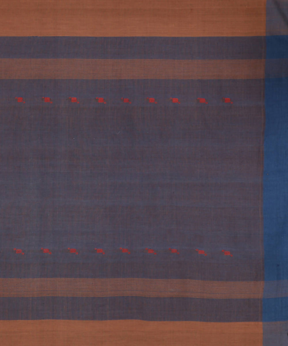 Brown cotton srikakulam jamdani handwoven saree