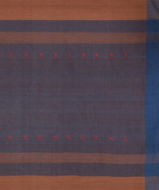 Brown cotton srikakulam jamdani handwoven saree