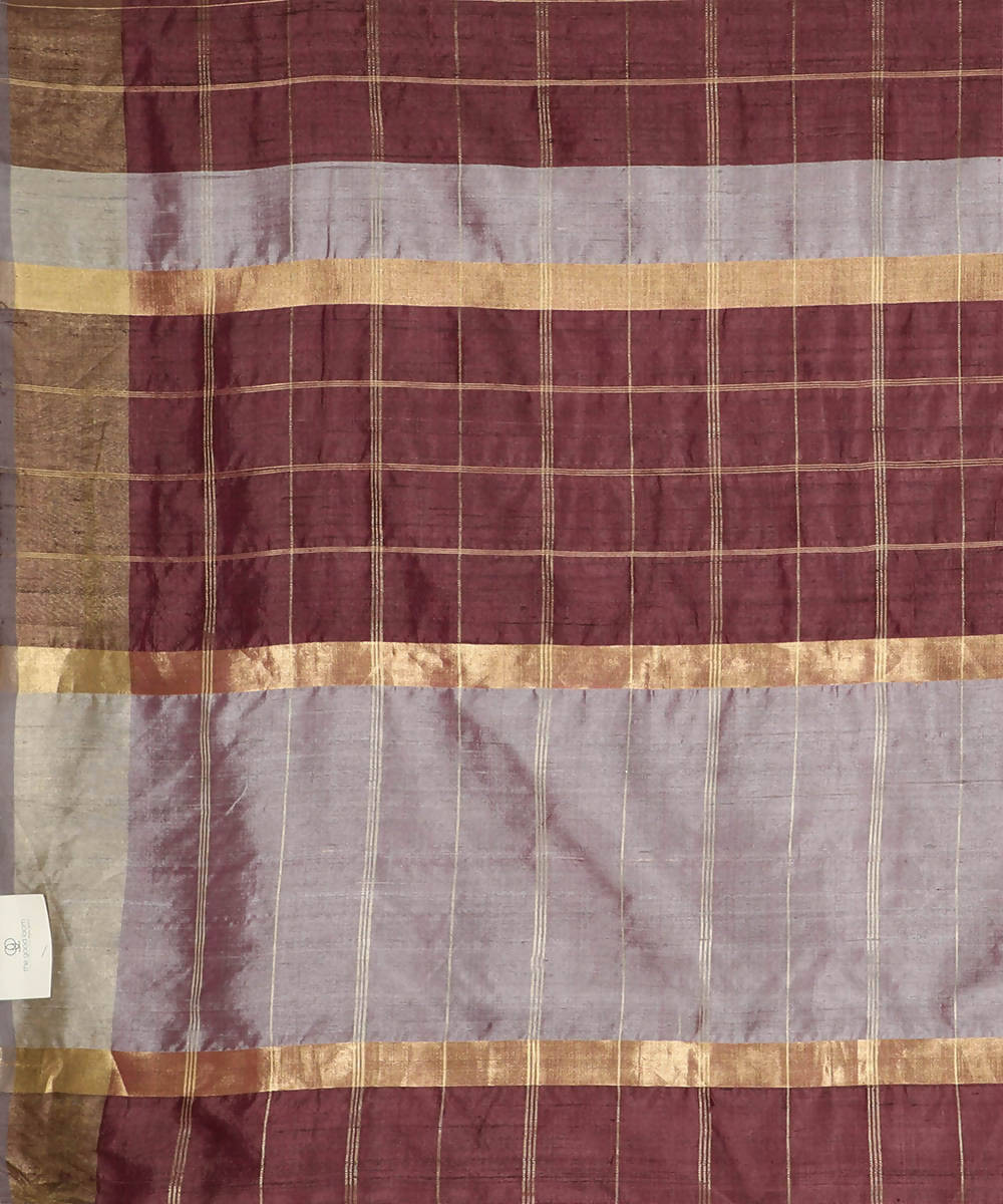 Mauve handwoven tussar silk saree