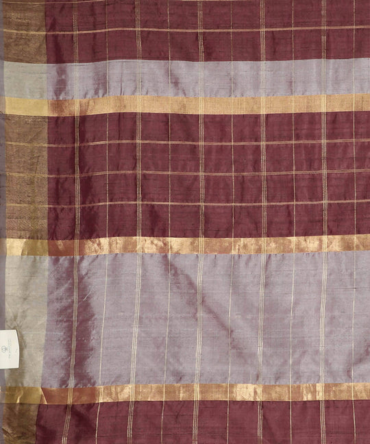 Mauve handwoven tussar silk saree
