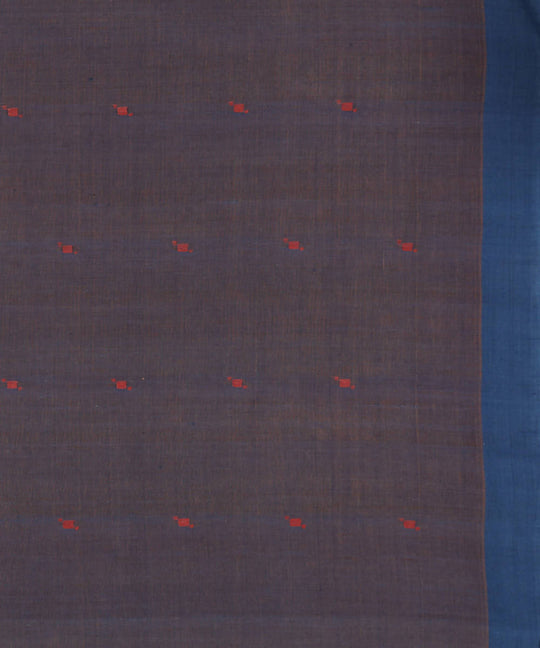 Brown cotton srikakulam jamdani handwoven saree