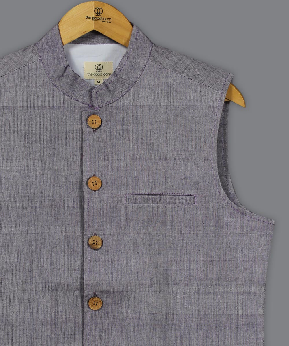 Light purple cotton nehru jacket