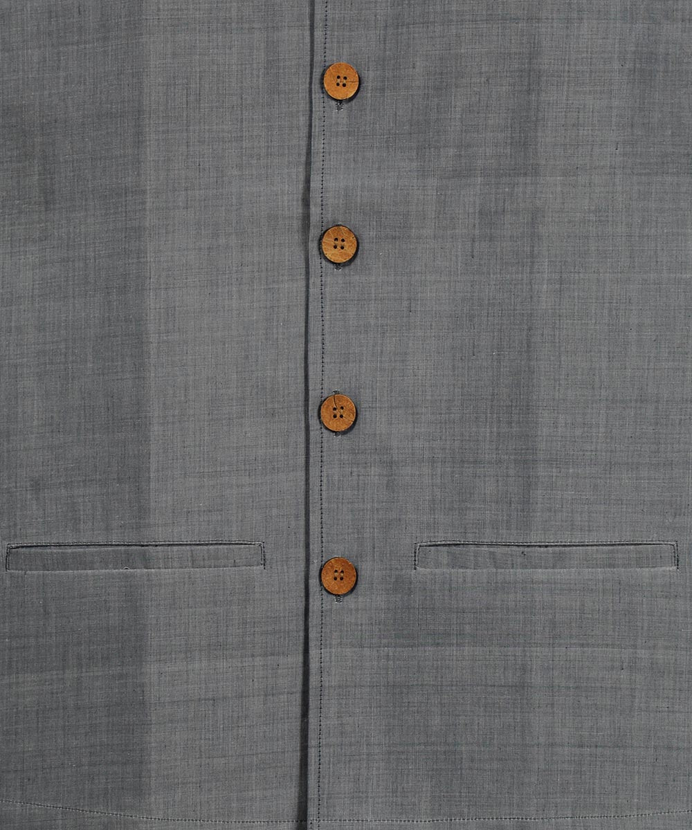 Pale blue cotton nehru jacket