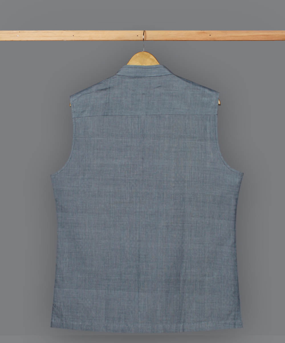 Grey cotton nehru jacket
