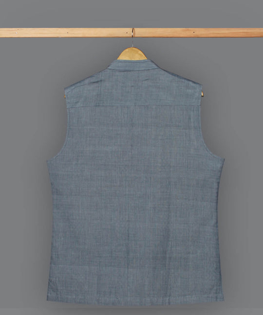 Grey cotton nehru jacket