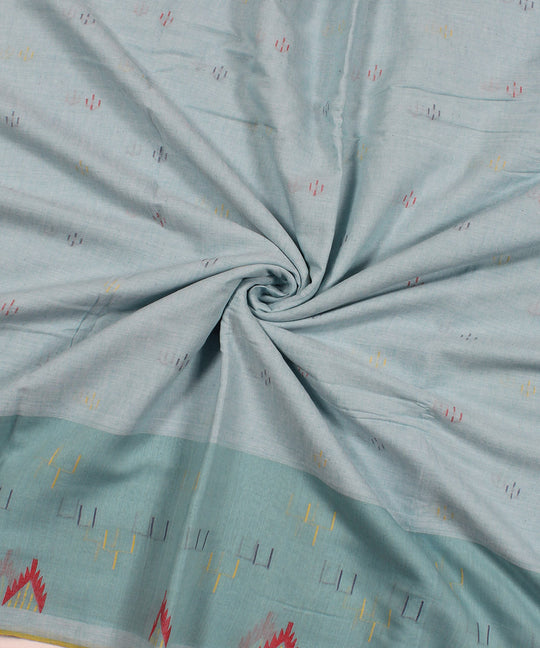 Light blue handloom bengal cotton jamdani fabric