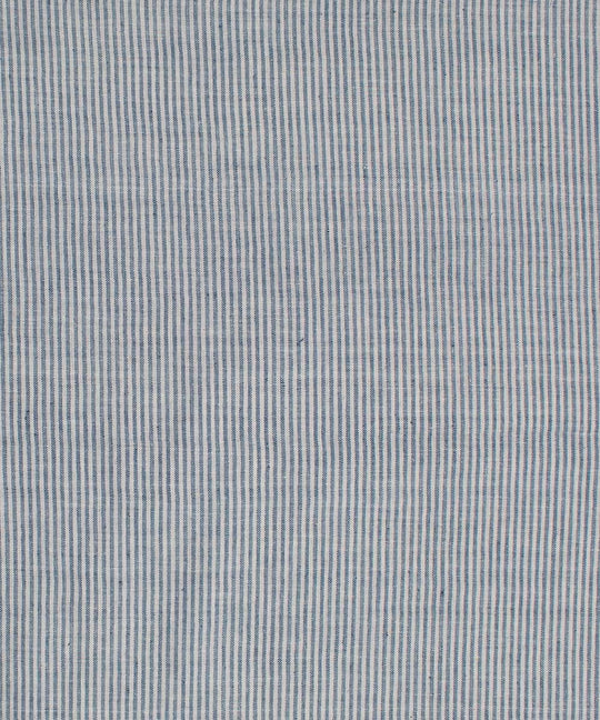 White blue stripes handwoven bengal cotton fabric