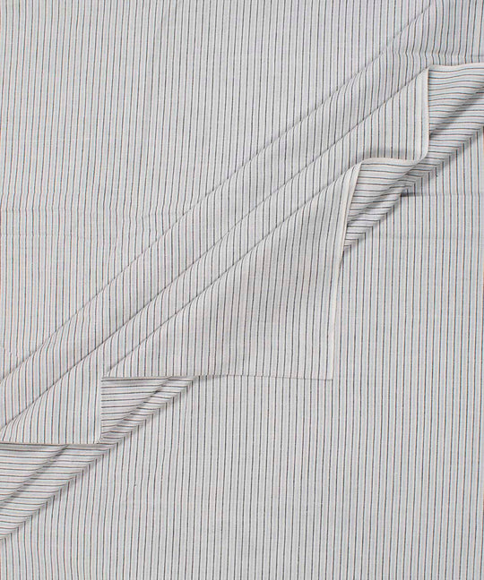 White black grey stripes handwoven bengal cotton fabric
