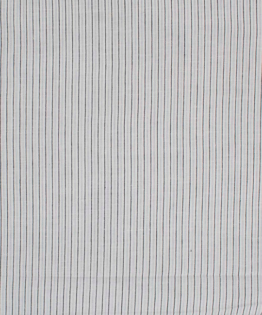 White black grey stripes handwoven bengal cotton fabric