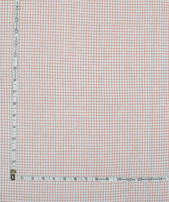 White red checks handwoven bengal cotton fabric