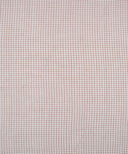 White red checks handwoven bengal cotton fabric