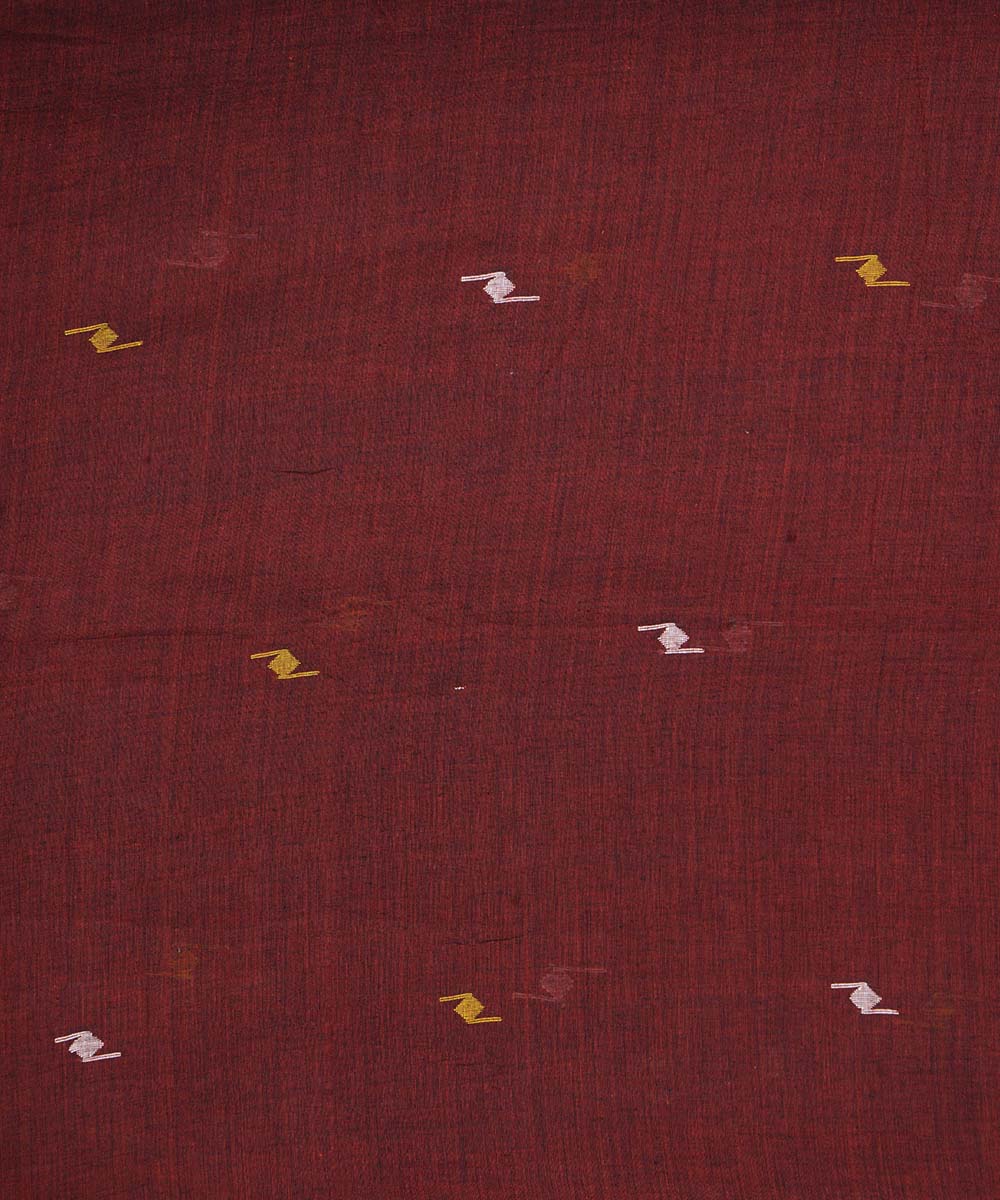 1m Maroon handloom cotton jamdani fabric