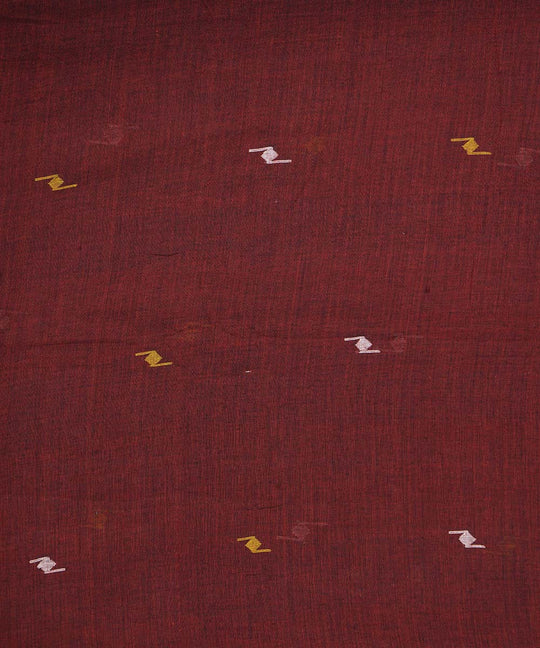 1m Maroon handloom cotton jamdani fabric