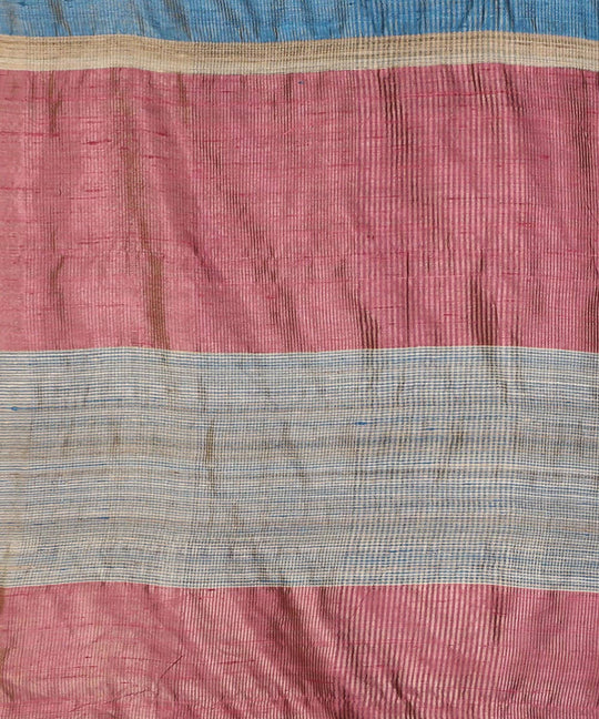 Blue handwoven tussar silk saree