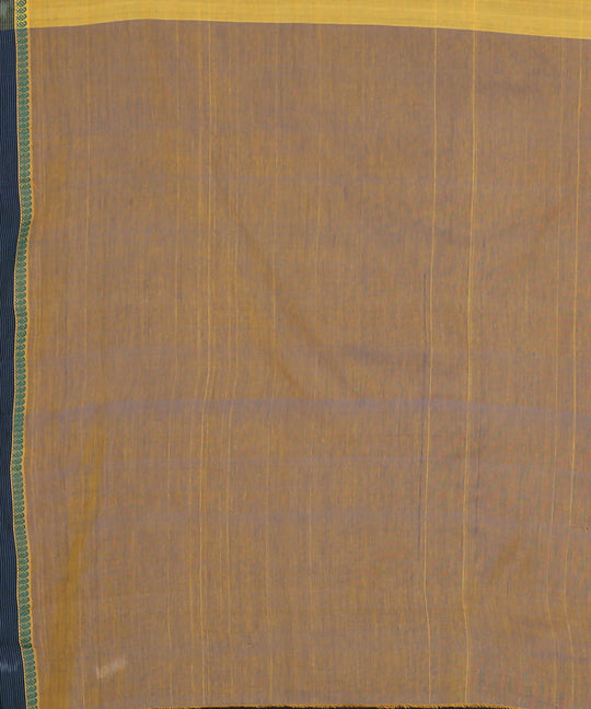 Yellow cotton jamdani handwoven saree