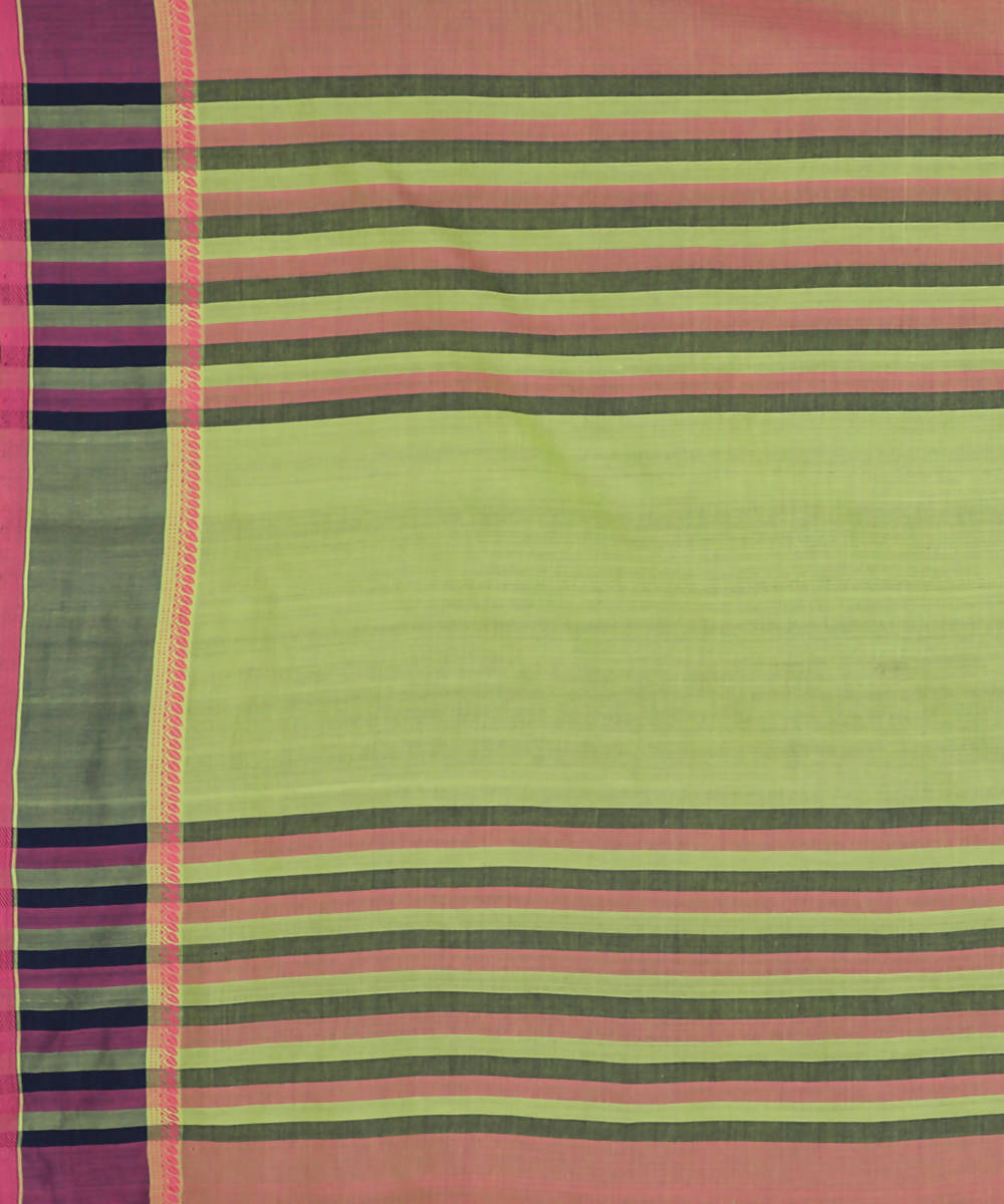 Beige pink cotton handwoven saree