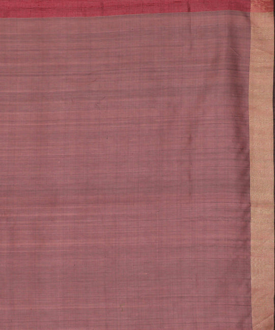Maroon handwoven tussar silk saree