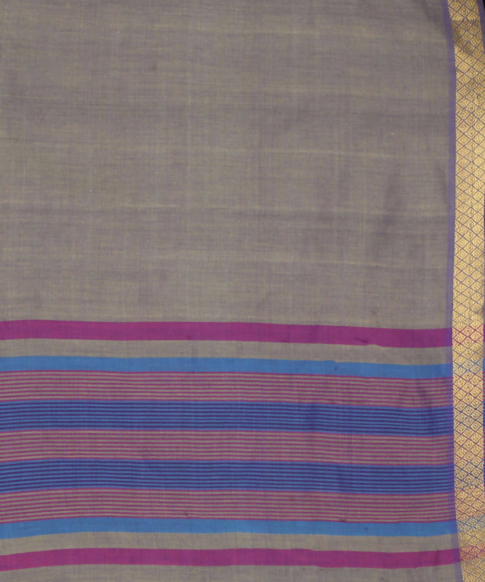 Grey cotton srikakulam jamdani handwoven saree
