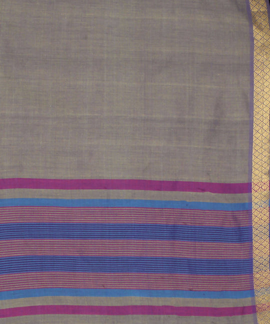 Grey cotton srikakulam jamdani handwoven saree