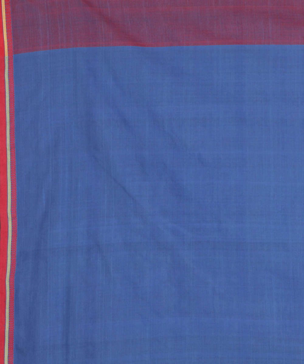Magenta blue cotton handwoven saree