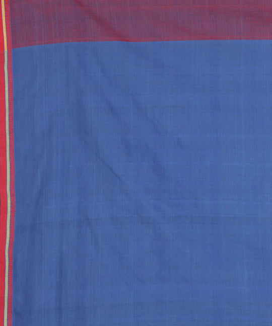 Magenta blue cotton handwoven saree