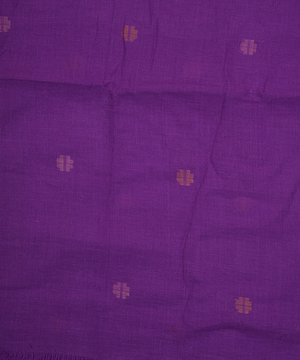 Purple handloom bengal cotton jamdani fabric